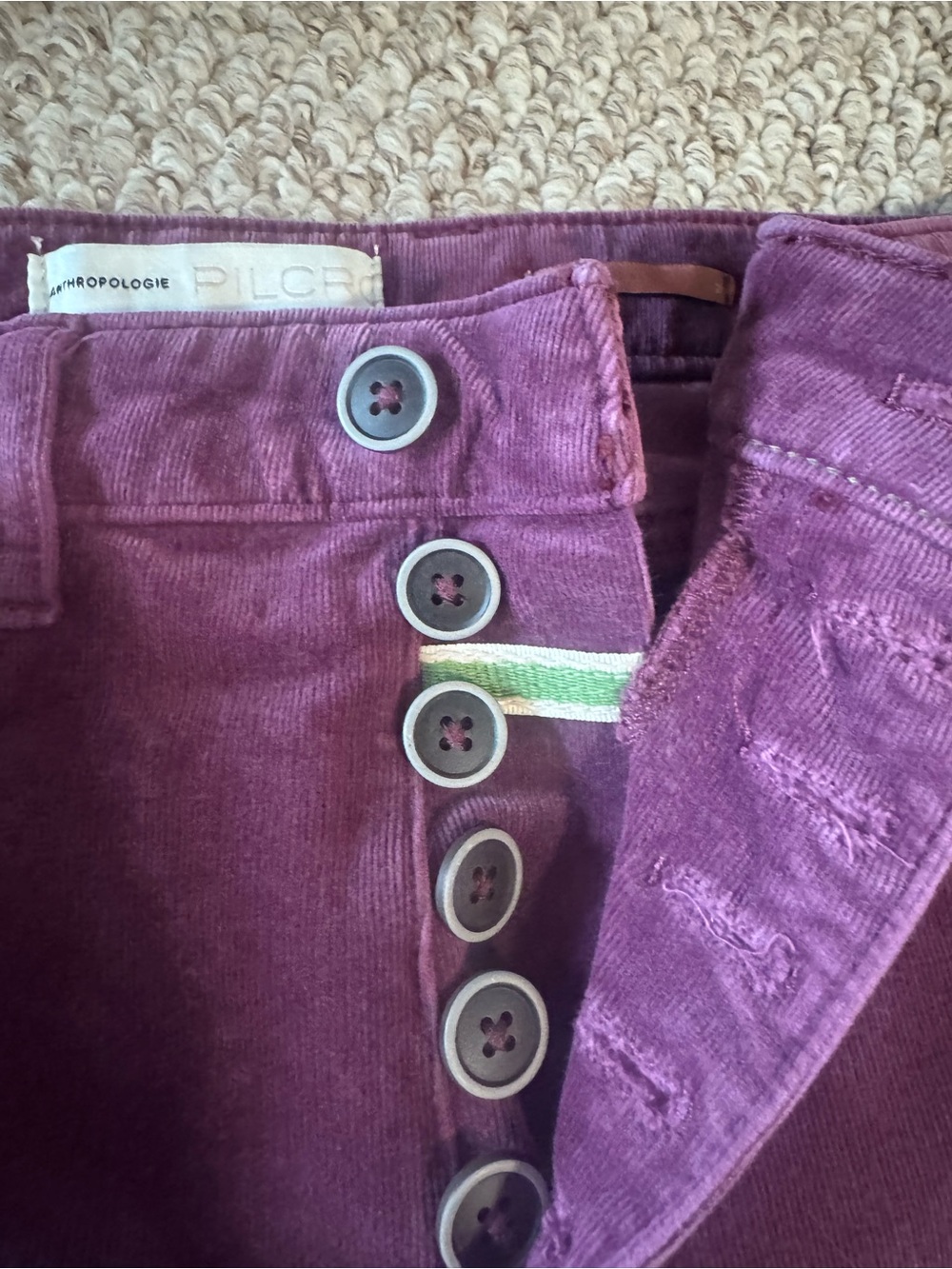 Pilcro Plum Corduroy, Button-up Pants - Picture 3 of 11
